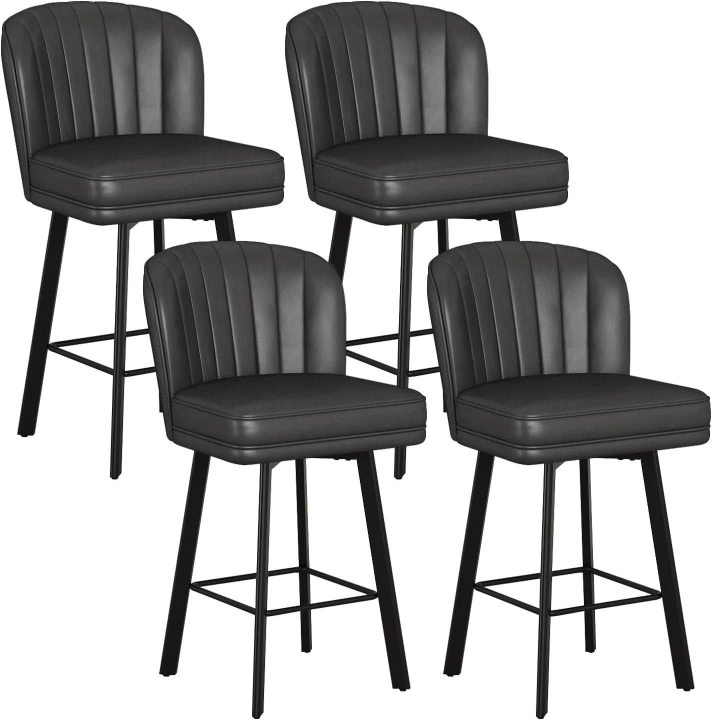 Modern Swivel Counter Height Bar Stools Set of Four