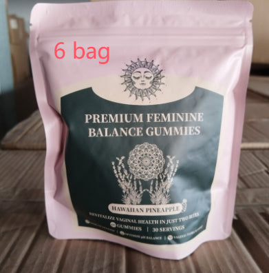 Premium Feminine Balance Gummies, Hawaiian Pineapple Flavor, Supports PH Balance & Vaginal Health, 60 Gummies, 30 Servings
