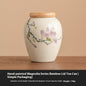 Chinese Hand-painted Ceramic Food Storage Jar Sealed Storage Portable Moisture-proof Bamboo Cover