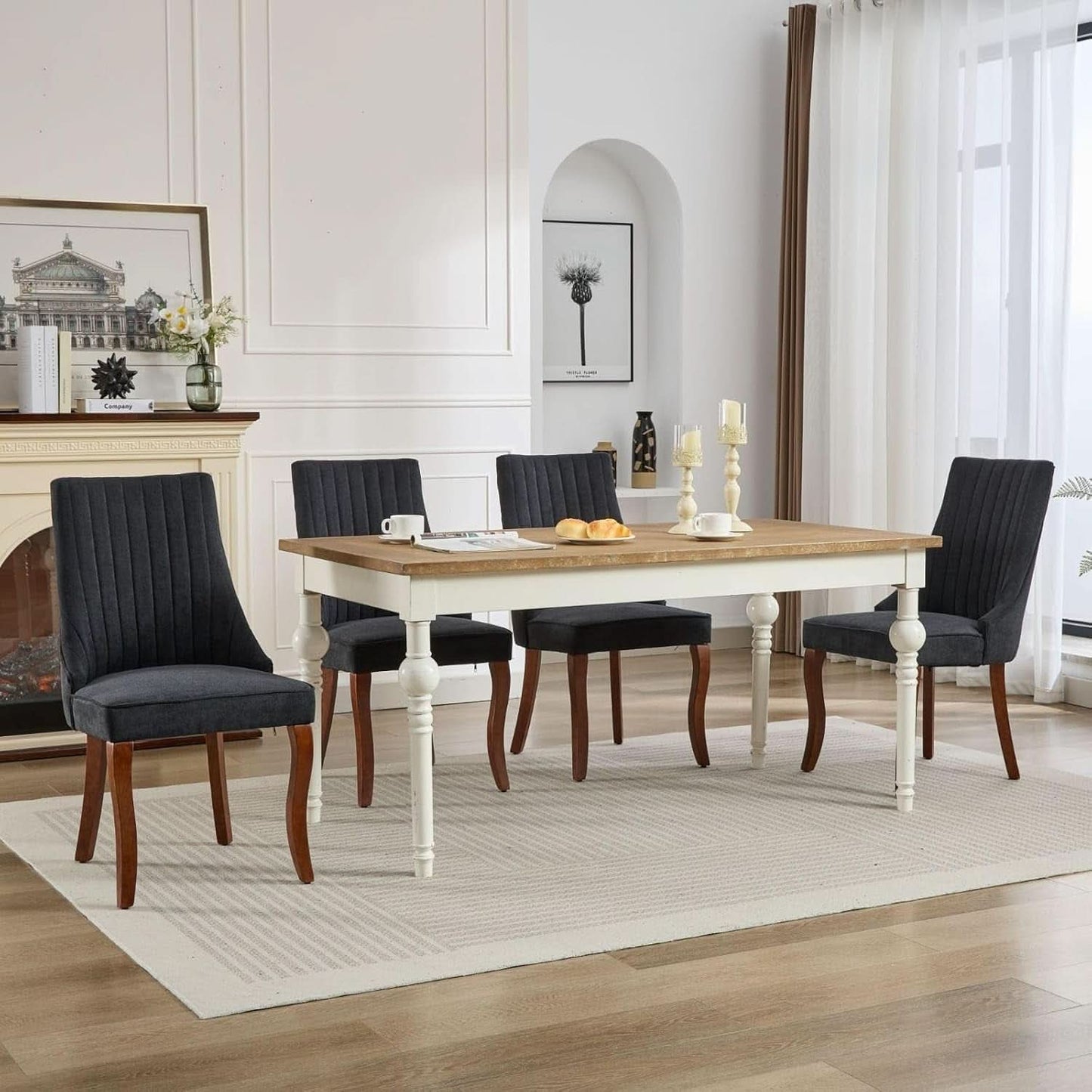 Velvet Dining Chairs Set Of 4 Black For Kitchen Use