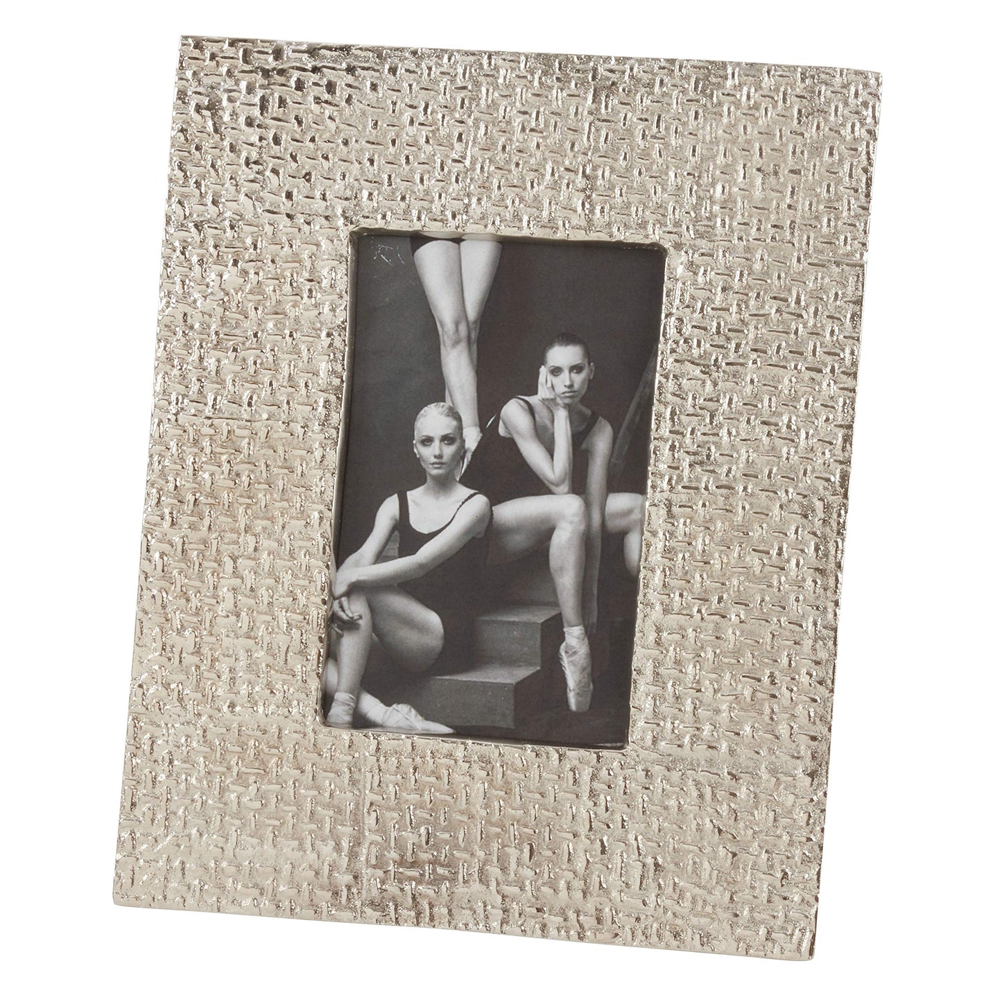 Fennco Styles Modern Design Hammered Aluminum Picture Frame (Straight Lines)