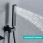 Modern Style Matte Black Wall Mount Tub Filler Bathtub Faucet Shower Set
