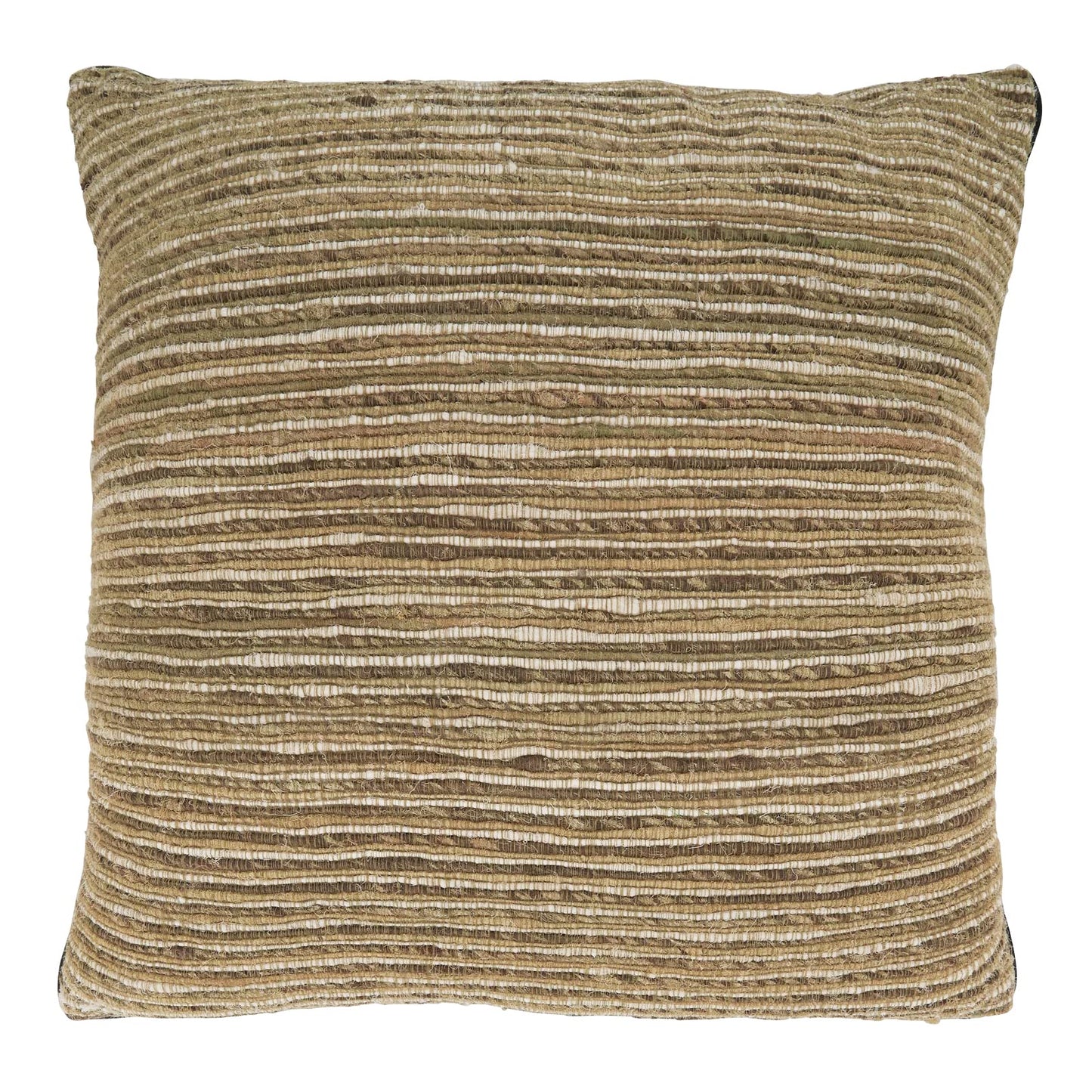Fennco Styles Woven Chindi Striped Decorative Throw Pillow 20" W x 20" L – Brown Accent Pillow for Couch, Bedroom and Living Room Décor