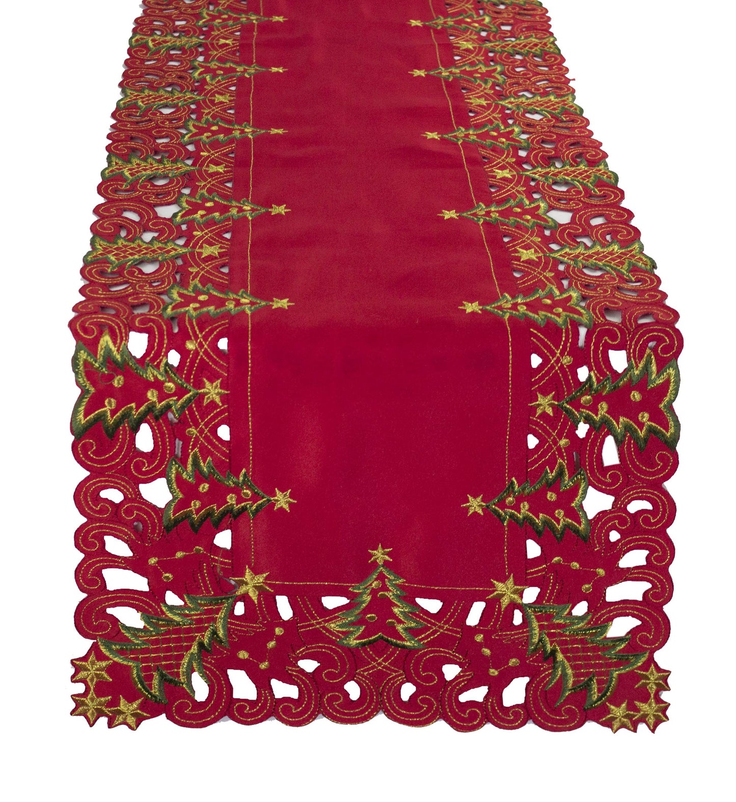 Fennco Styles Pandora Collection Holiday Christmas Tree Table Linens
