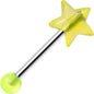 16G Yellow Acrylic Splendid Star Straight Barbell Eyebrow Ring