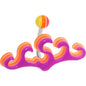 Fuchsia Pink Acrylic Multi Layered Tribal Ocean Waves Belly Ring