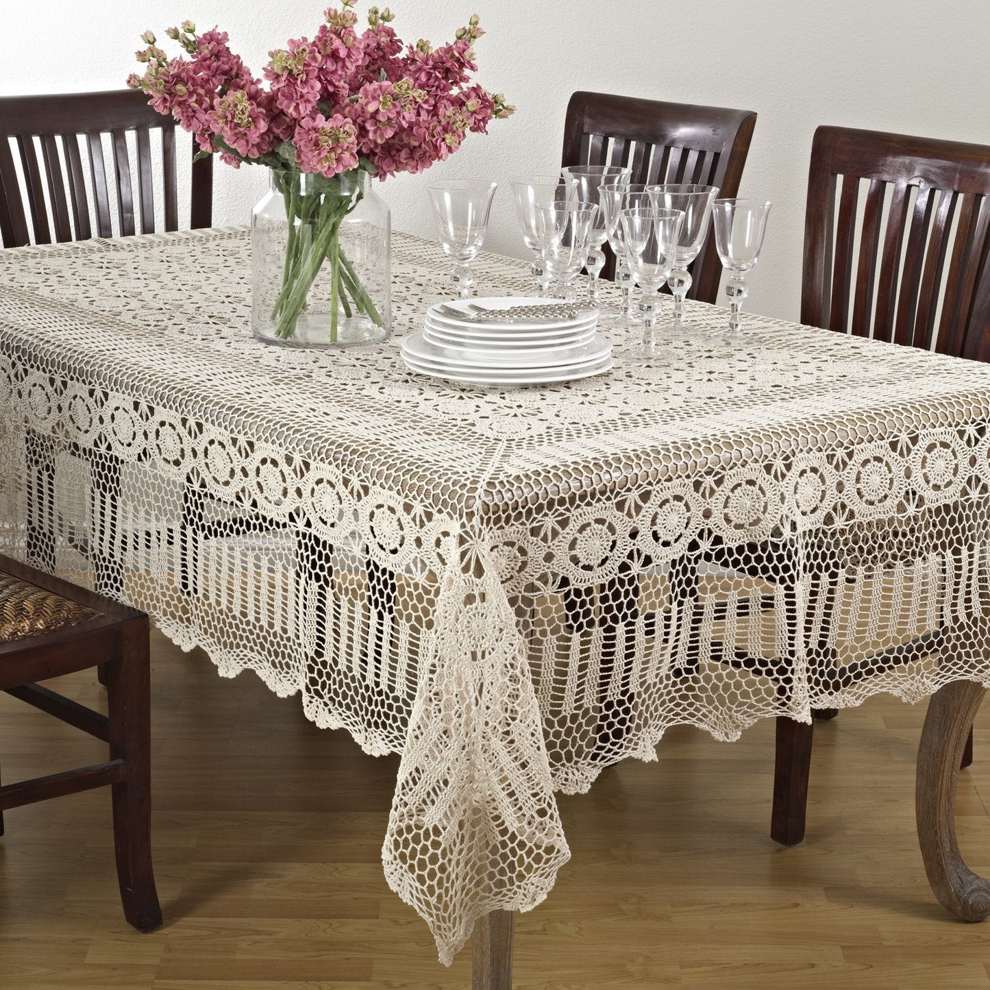 Fennco Styles Handmade Crochet Lace Cotton Tabletop