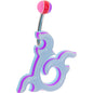 Aqua Acrylic Multi Layered Right Tribal Dragon Belly Ring