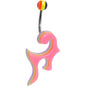Light Pink Acrylic Multi Layered Tribal Scroll Belly Ring