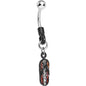 Black Silver and Red Glitter Flip Flop Belly Ring