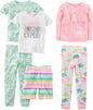 Girls Cotton Pajama Set 6-Piece - Snug Fit PJ Pack for Babies Toddlers