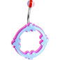 Light Blue Pink Acrylic Multi-Layered Celtic Belly Ring