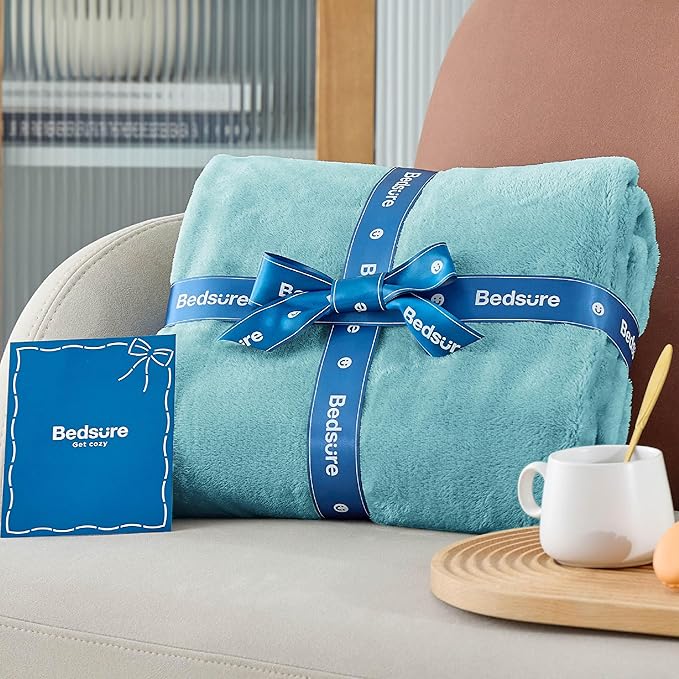 Bedsure Fleece King Size Blankets for Bed River Blue - Soft Lightweight Plush Cozy Fuzzy Luxury Microfiber, 108x90 inches