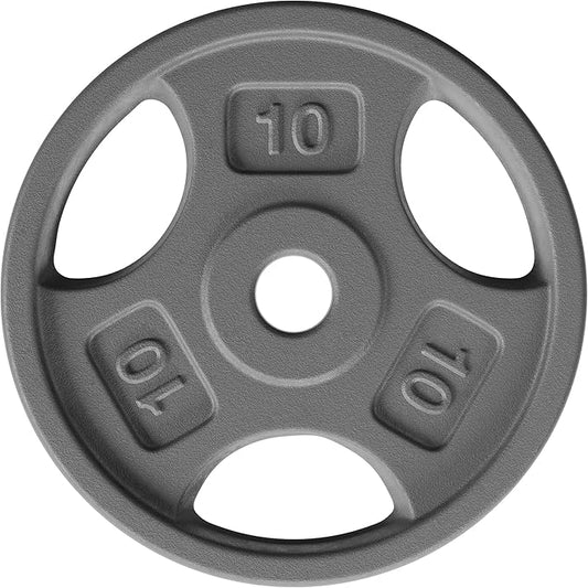 Yes4All Standard 1-Inch Grip Weight Plates, Cast Iron with Multiple Sizes from 2.5 lb to 35 lb for Strength Training, Weightlifting & Muscle Toning