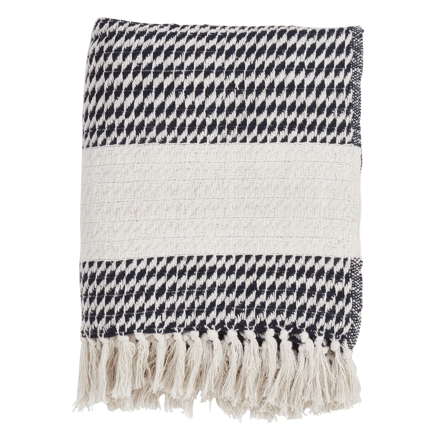 Fennco Styles Diamond Weave Pure Cotton Throw Blanket - 2 Colors