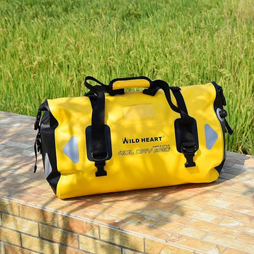 WILD HEART Waterproof Motorcycle Duffel Bag PVC500D Double-bottom With Rope Straps and Inner Pocket 40L 66L 100L for Kayaking, Camping, Boating,Motorcycle