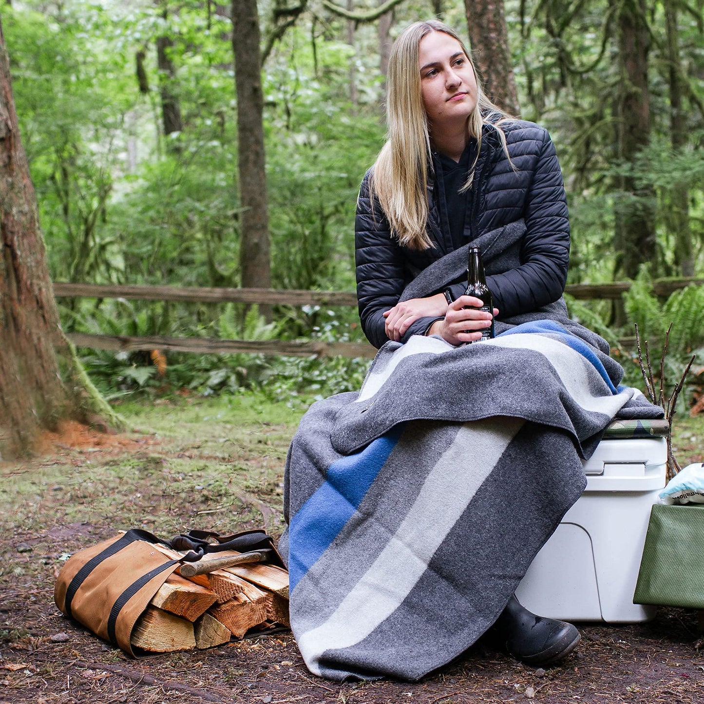 Arcturus Rainier Wool Blanket - 4.5lbs Warm, Heavy, Washable, Large | Great for Camping, Outdoors, Survival & Emergency Kits (Sunset Peak)