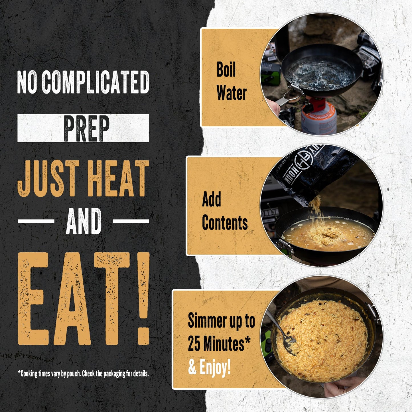 Ready Hour 72-Hour Emergency Food Kit Sample - Survival Meals Variety Pack for Disaster Prep, Freeze-Dried/Dehydrated Camping Food, Bug Out Bag MRE Alternative, Preparedness & Power Outage Supplies
