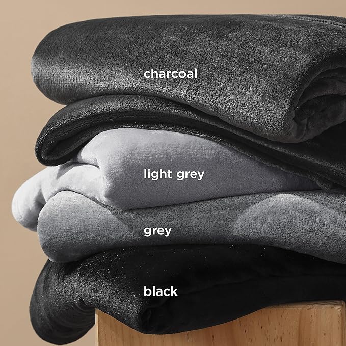 Bedsure Fleece Bed Blankets Full Size Black - Soft Lightweight Plush Fuzzy Cozy Luxury Blanket Microfiber, 84x90 inches