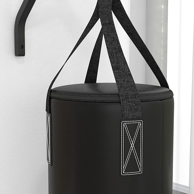 Soozier Unfilled Punching Bag for Adults, Heavy Bag Wall Mount Set with Bracket, Boxing Gloves, Hand Wraps and 360° Swivel Hook for Muay Thai and MMA Training
