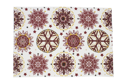 Fennco Styles Holiday Decor Red Snowflake Print Tablecloth