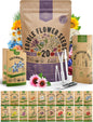 Organo Republic 25 Edible Flower Seeds Variety Pack for Indoor Outdoor Gardening - 8,000+ Non-GMO Heirloom Flower Seeds: Anise, Hyssop, Nasturtium, Pansy, Echinacea, Lavender, Chives & More