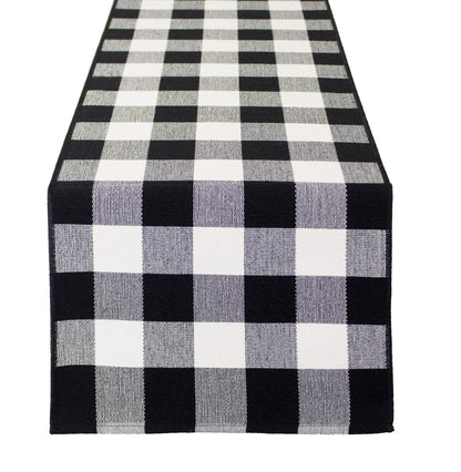 Fennco Styles Rustic Collection Buffalo Check with Rolled Hem Edge Table Runner