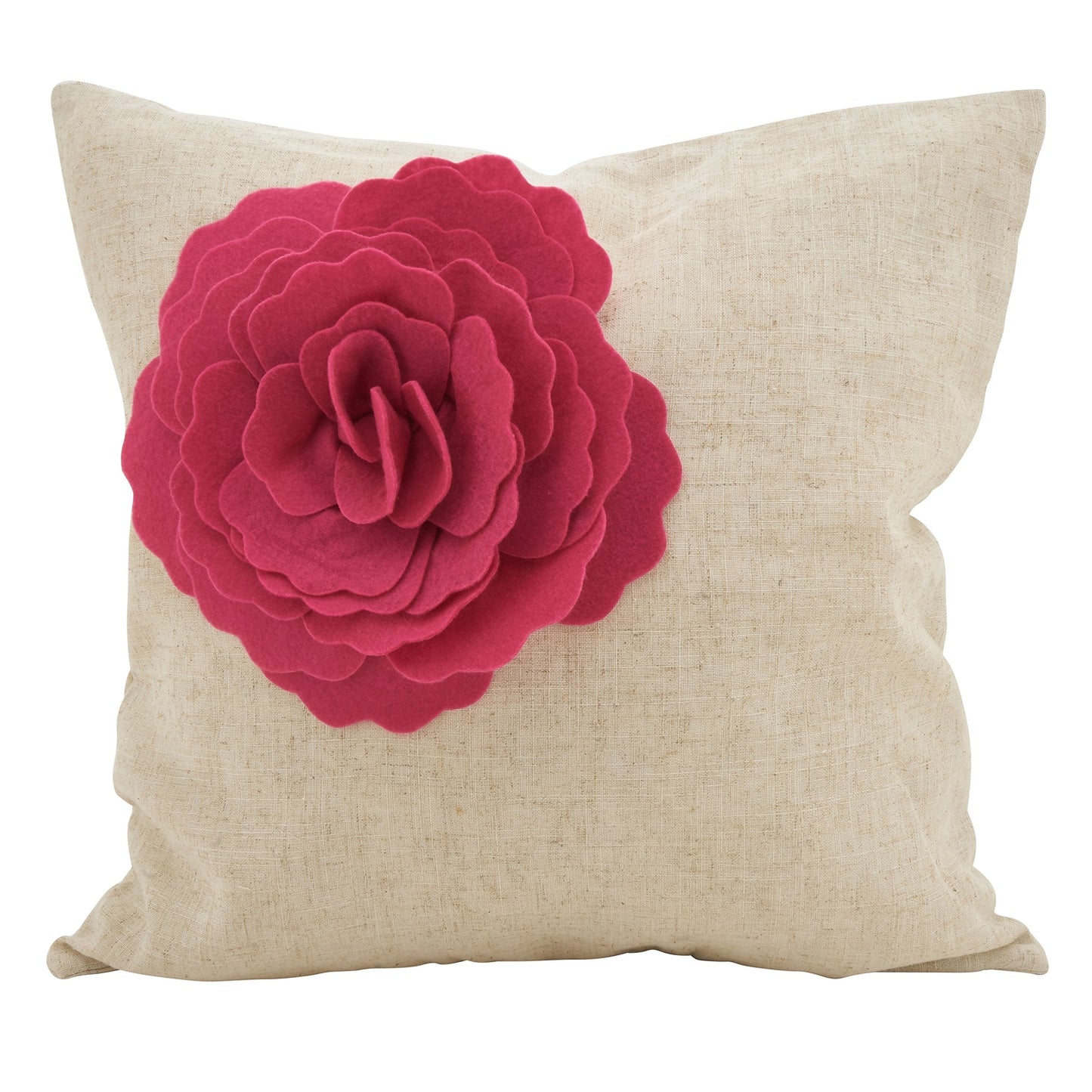 Fennco Styles Decorative Rose Flower Statement Throw Pillow 18"x18"
