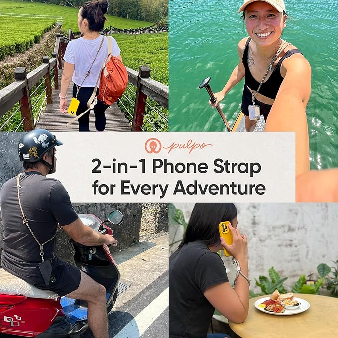 Pulpo 2-in-1 Cell Phone Wrist Strap and Lanyard Sage - Anti Theft Phone Lanyard for Men & Women, Wrist Straps for Phones, Lanyards for Smartphones, Adjustable Cellphone Leash & Safety Strap Tether