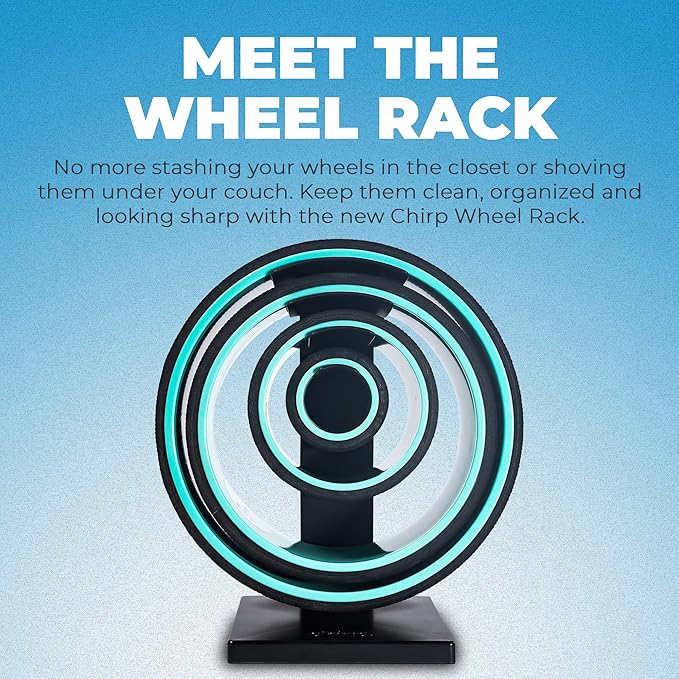 Chirp Focus Muscle Roller Handle and Wheel Rack - Equipment for Deeper Muscle Recovery and Secure Storage, Best Combined with 4-Inch Focus Wheel - 15.5" (39cm)