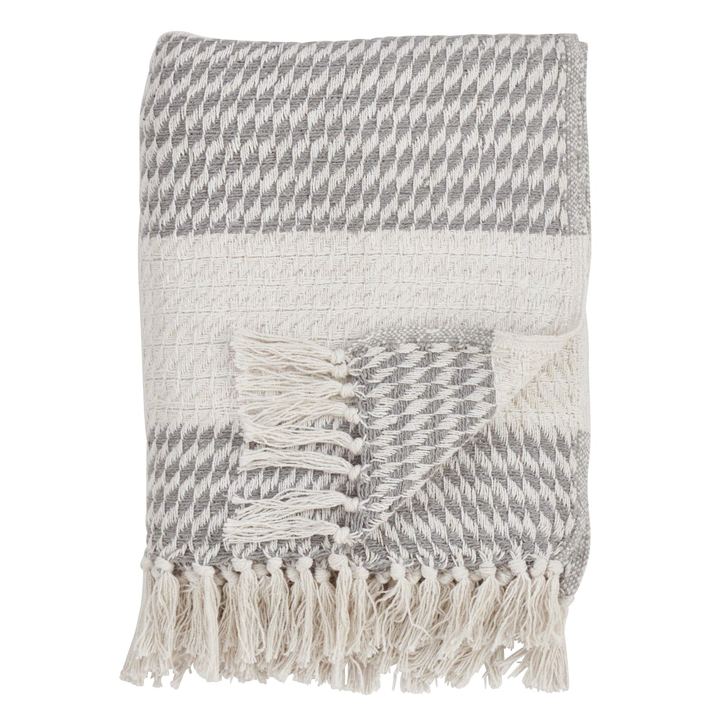 Fennco Styles Diamond Weave Pure Cotton Throw Blanket - 2 Colors