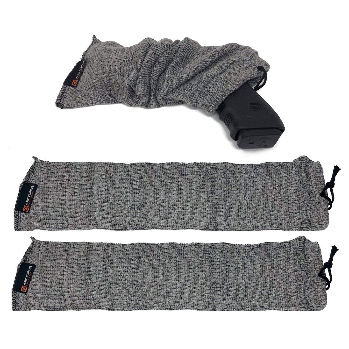 Arcturus Silicone-Treated Handgun Socks - Wide, Flexible Design (3" x 16") Easily Fits Your Pistol or Revolver.