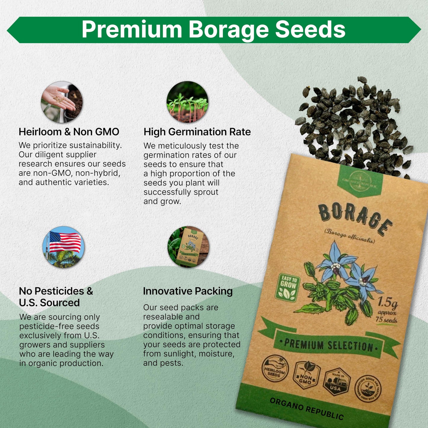 White Yarrow Seeds Pack 0.25 G - Over 2000 Non-GMO Heirloom Yarrow Seeds for Planting Herbs in Individual Seed Packet, Herbs Seeds for Planting Home Garden Indoor & Outdoor Gardening