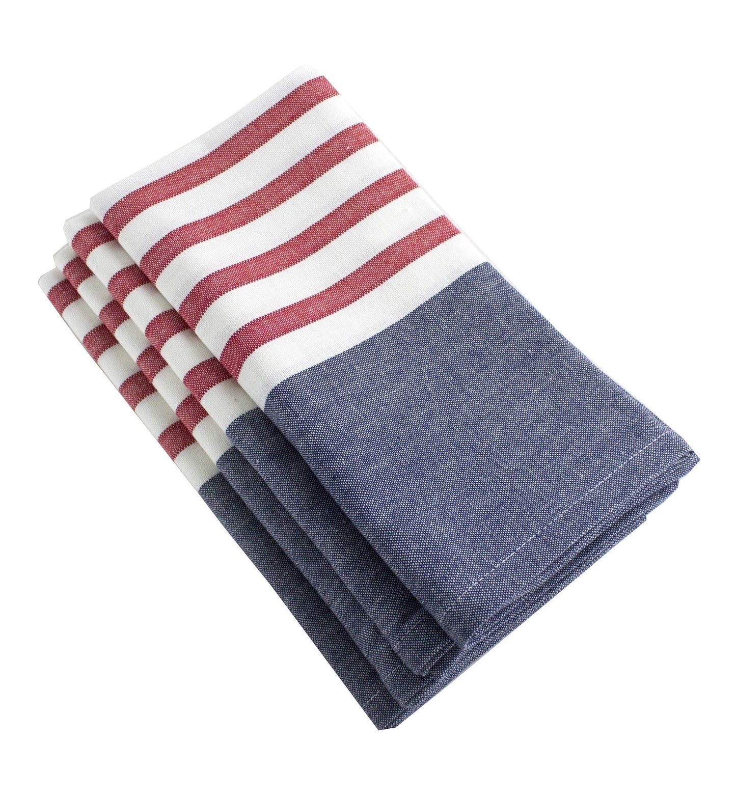 Fennco Styles American Flag Striped Cotton Table Linens