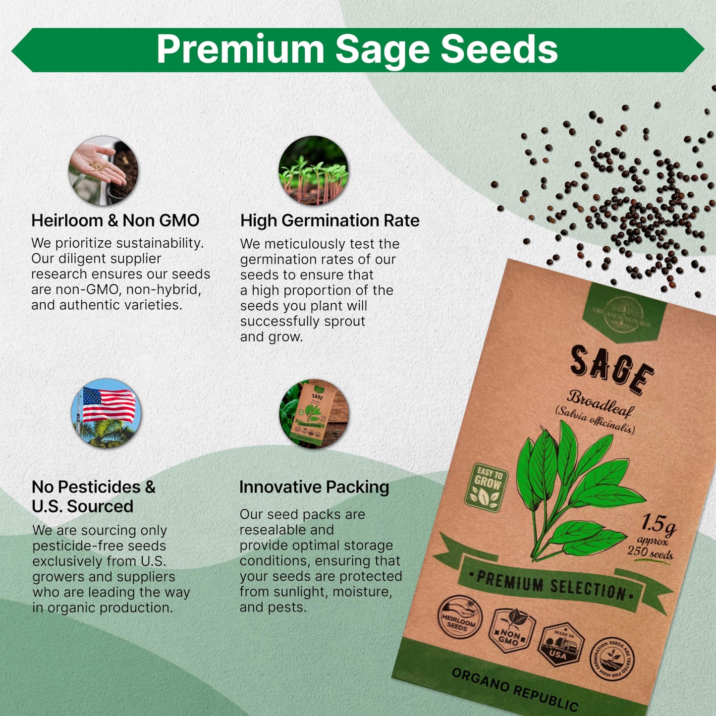 White Yarrow Seeds Pack 0.25 G - Over 2000 Non-GMO Heirloom Yarrow Seeds for Planting Herbs in Individual Seed Packet, Herbs Seeds for Planting Home Garden Indoor & Outdoor Gardening