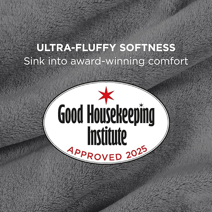 Bedsure Fleece Blanket Twin Size Grey - 300GSM Lightweight Plush Fuzzy Cozy Soft Warm Blanket for Bed, Sofa, Couch, Travel, Camping, 60x80 inches