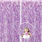 WBinFeng Lilac Pink Wave Party Backdrop Foil Fringe Curtain Streamers 2 Pack
