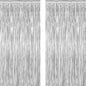 ZATAYE 2 Pack Tinsel Backdrop 3.28x7.05 FT Silver Metallic Foil Curtains
