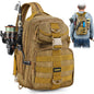 PLUSINNO Fishing Backpack with Fishing Rod and Reel Combos Tackle Boxes, Waterproof Tackle Backpack for Fishing Gear with Rod Holder, Fishing Gifts for Men with Fishing Tool Kit...