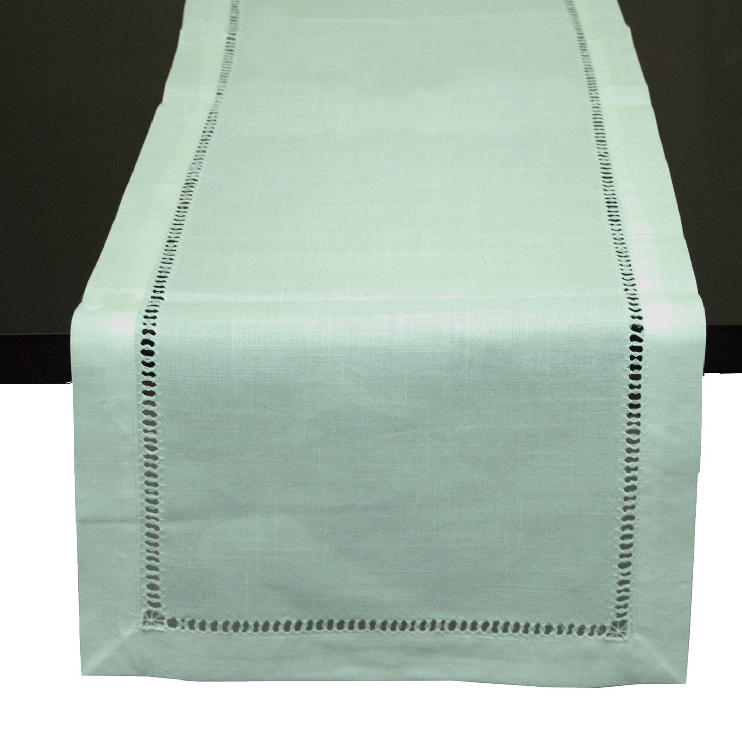 Fennco Styles Classic Solid Color Hemstitched Border Tablecloth for Dining Table, Dinner Parties, Wedding, Machine Washable,
