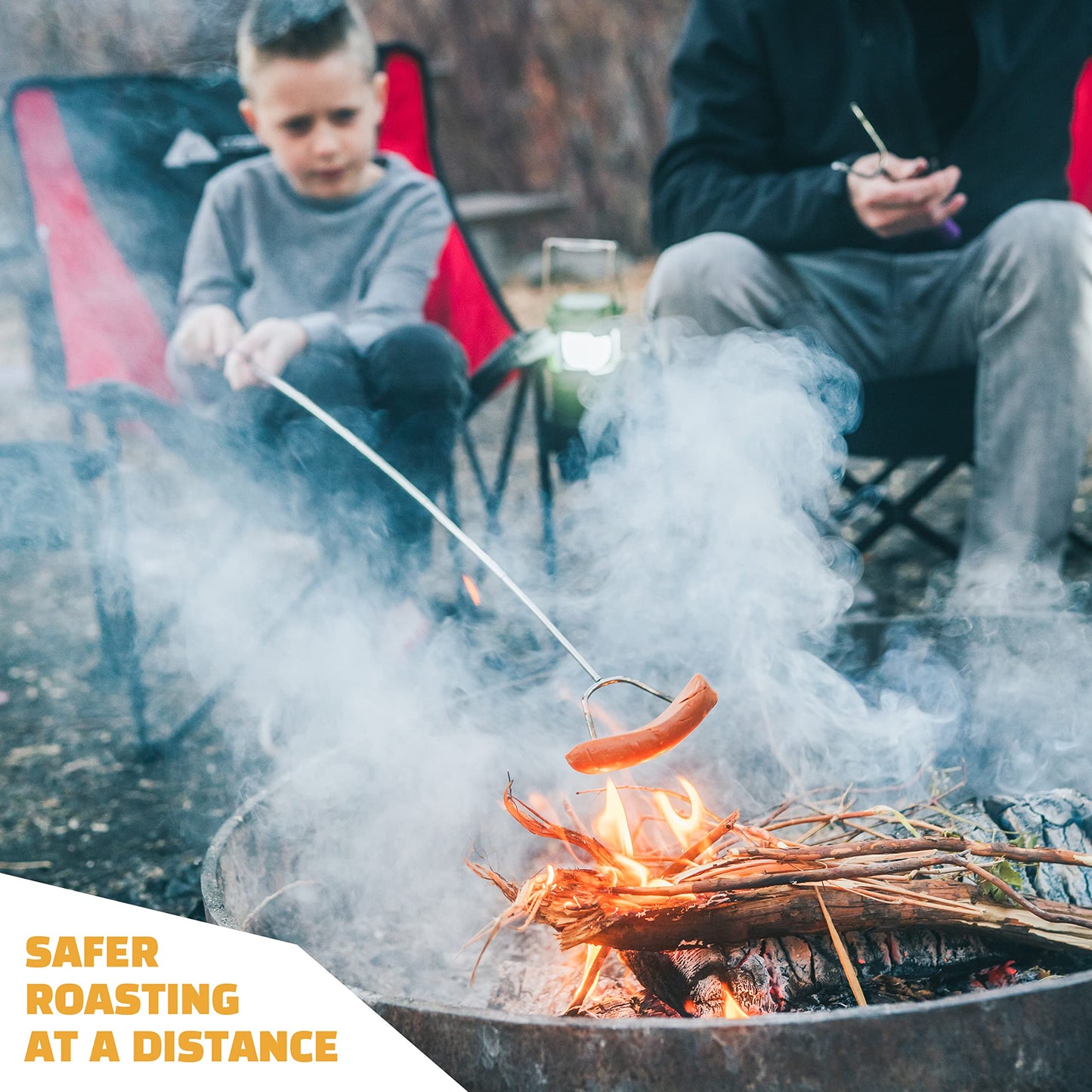 MalloMe Smores Sticks for Fire Pit -Rotating 34 inch Marshmallow Roasting Sticks Smores Kit Outdoor -Accessories for Campfire- Smore Skewers Hot Dog Fork, Camping Essentials Bonfire Gear Long (6 Pack)