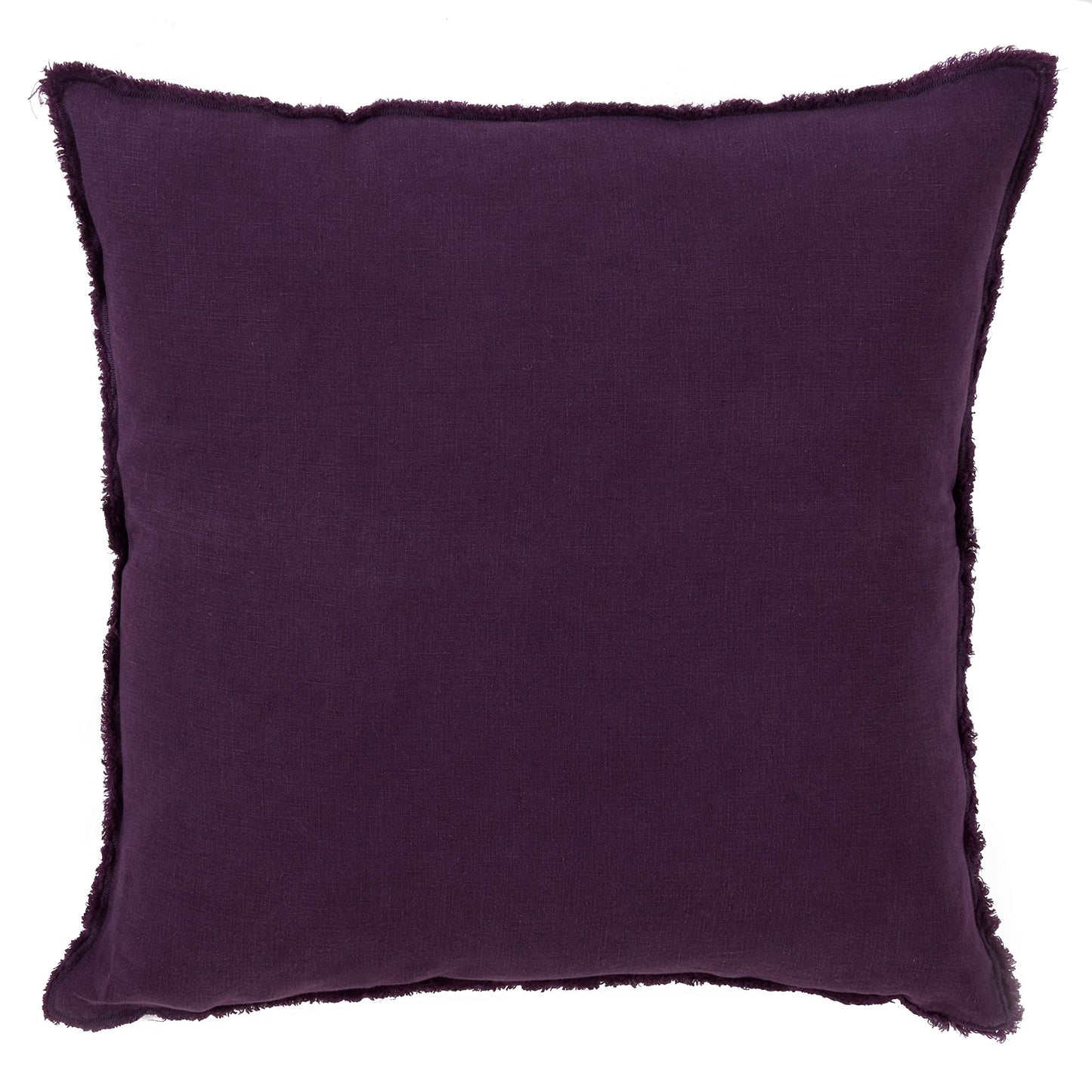 Fennco Styles Fringed Design Down Filled Linen 20-Inch Throw Pillow