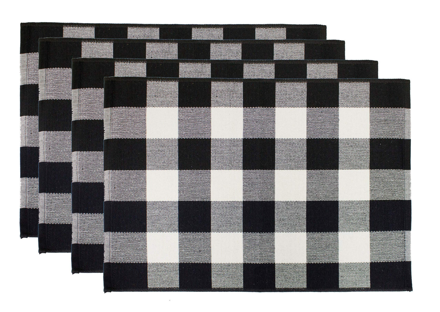 Fennco Styles Rustic Collection Buffalo Check with Rolled Hem Edge Table Runner