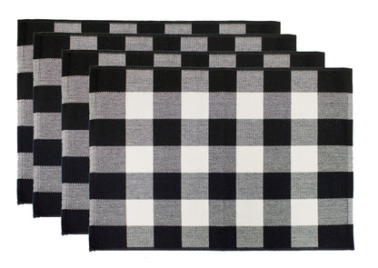 Fennco Styles Rustic Collection Buffalo Check with Rolled Hem Edge Table Runner