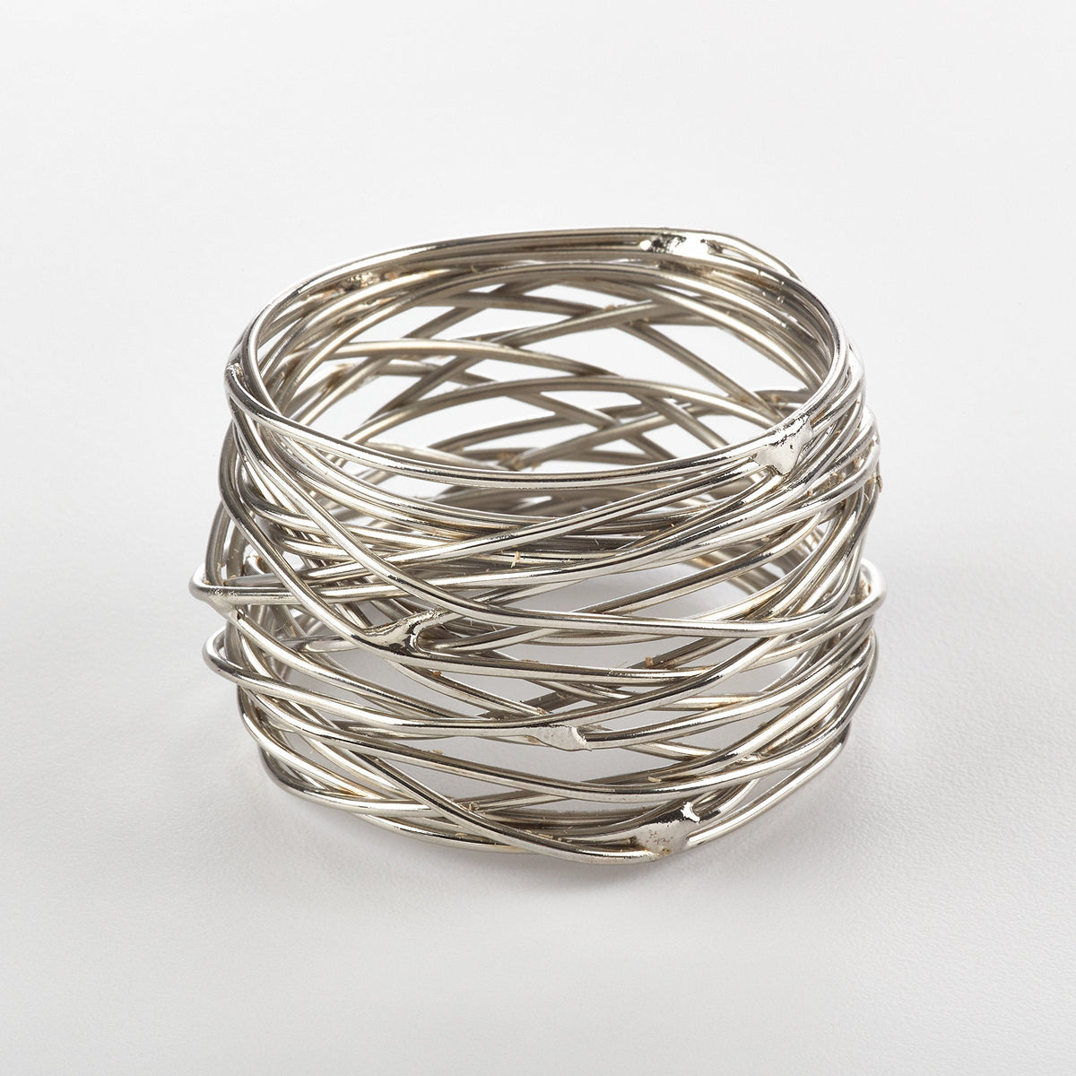 Fennco Styles Metal Design Napkin Rings - Sold Per 4 (Silver)