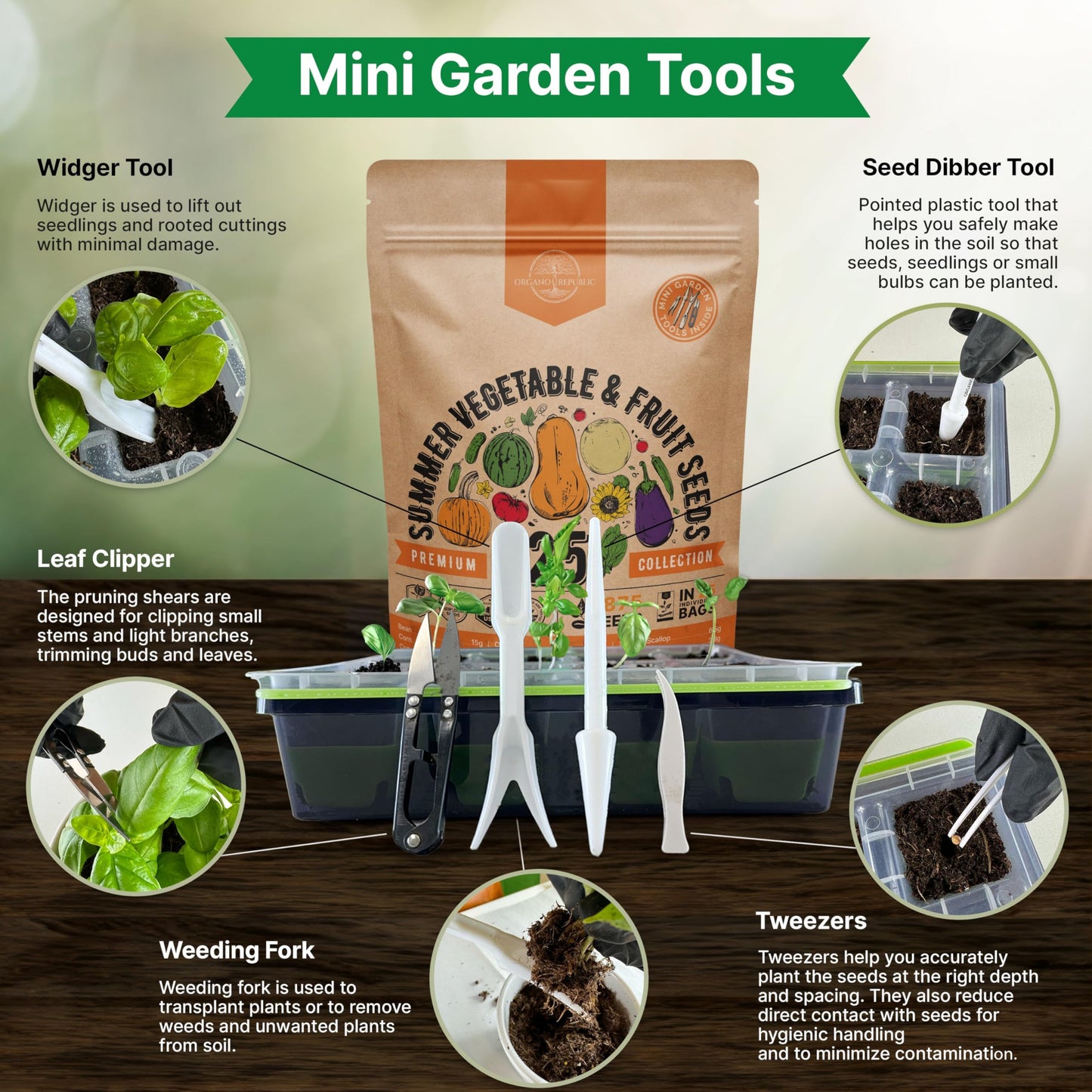 Organo Republic 25 Winter Vegetable & Green Seeds Variety Pack for Outdoors & Indoor Home Gardening 27670+ Non-GMO Heirloom Seeds: Broccoli Beet Carrot Collard Lettuce Radish Spinach Pea Kohlrabi