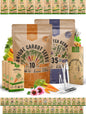 Organo Republic 10 Carrot Seeds and 35 Medicinal & Tea Herb Seeds Variety Pack Bundle, 23,885+ Non-GMO Heirloom Garden Seeds for Planting Carrots and Herbs for Indoor & Outdoor Gardening