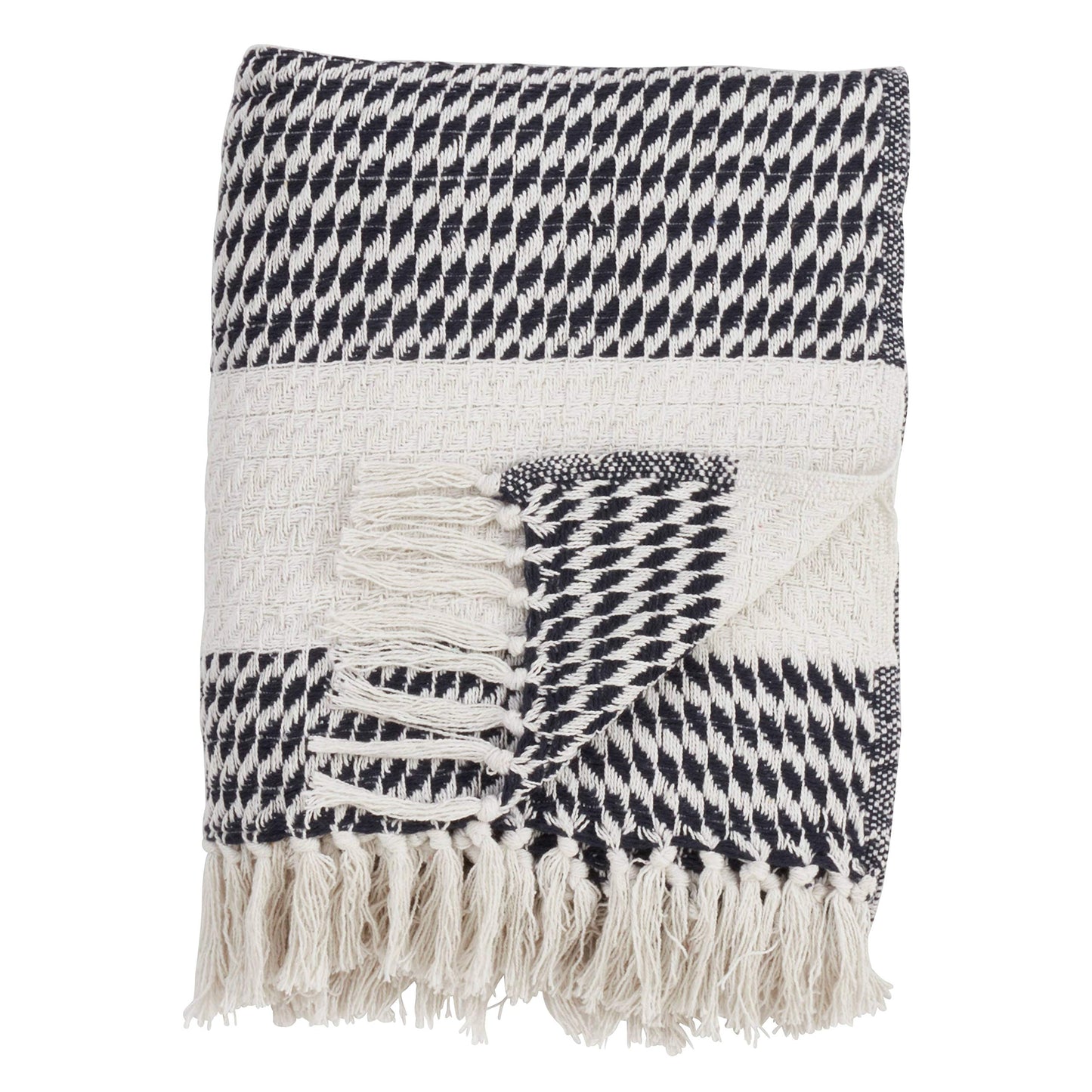 Fennco Styles Diamond Weave Pure Cotton Throw Blanket - 2 Colors