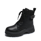 British Style Warm Fur Boots With Thick Heels