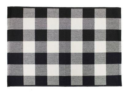 Fennco Styles Rustic Collection Buffalo Check with Rolled Hem Edge Table Runner